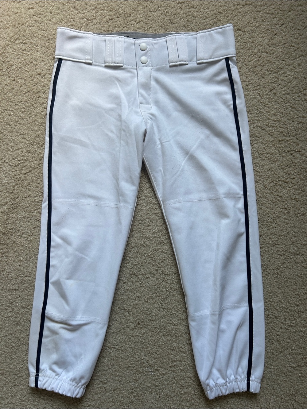 Easton Softball Pants - Women’s small - white with navy stripe on sides